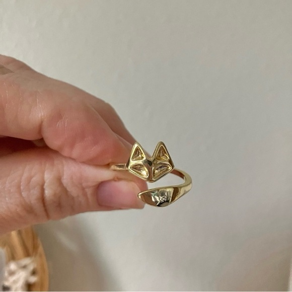 Fox Gold Wrap Ring Band Minimal Animal Femme Classic Jewelry - Picture 11 of 12